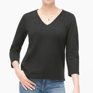 J.CREW Textured V-neck 3/4 sleeve tee xs